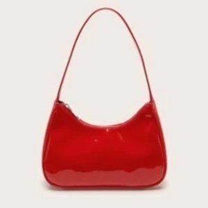 Minimalist Red Baguette Bag